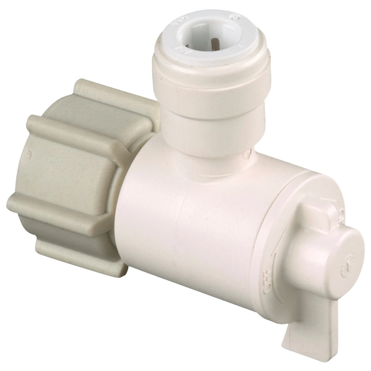PEX Quick Connect Angle Valve with 1/2 Inch Female Iron Pipe Thread to 3/8 Inch Copper Tube Connection