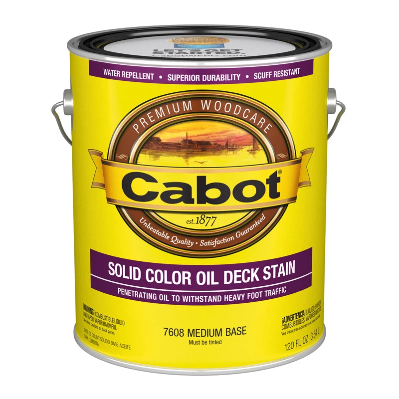 Oil Deck Stain, Solid Tintable Medium Base, Gallon