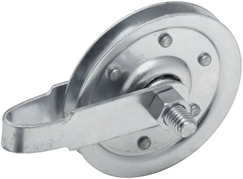 3 Inch Galvanized Steel Cabinet Pulley with Fork Attachment
