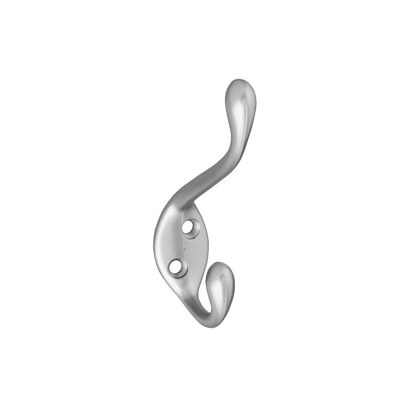 Heavy-Duty Long Hat and Coat Hook in Satin Chrome Finish