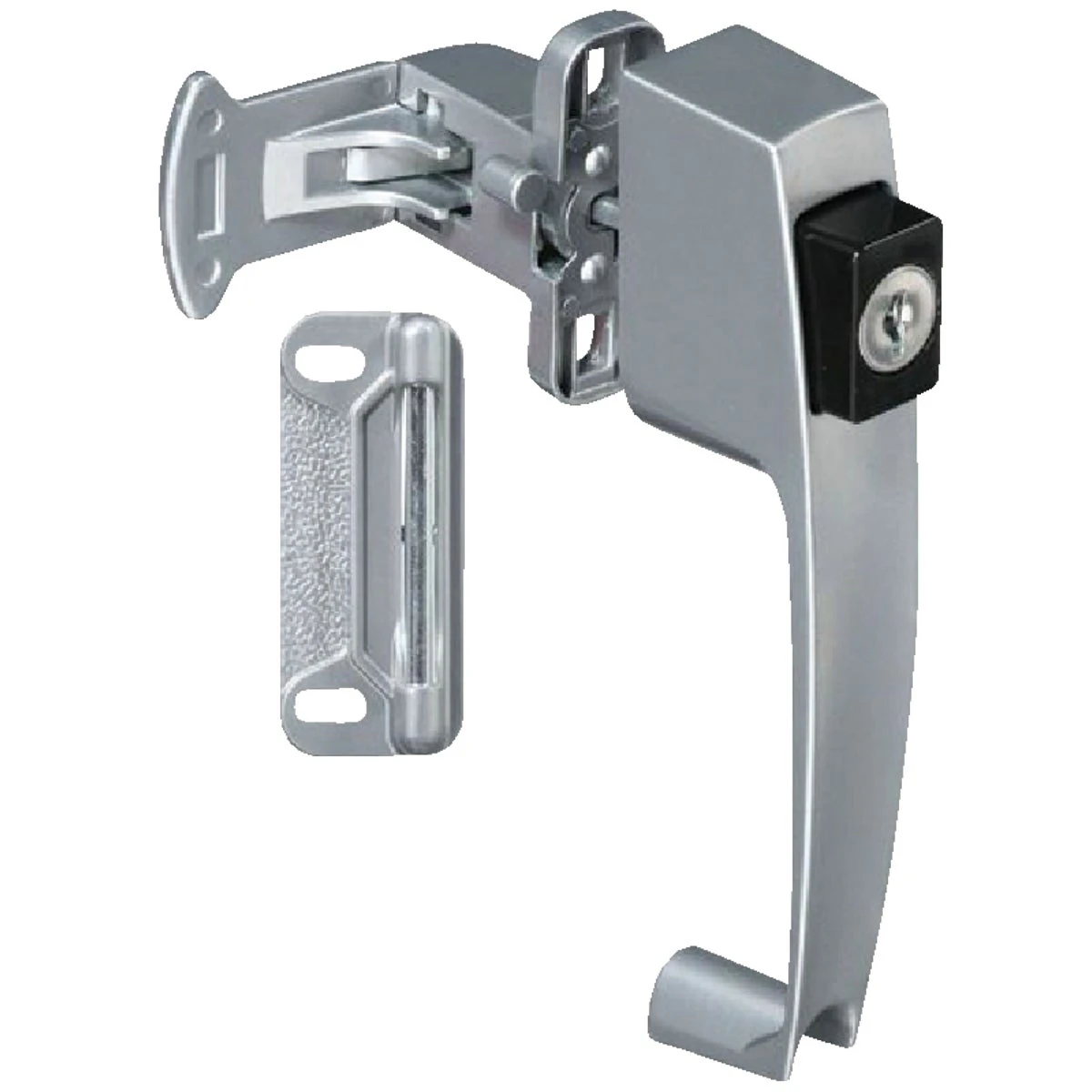 Push Button Screen and Storm Door Latch, Silver Finish, Fits 1 and 3 Quarter Inch Doors