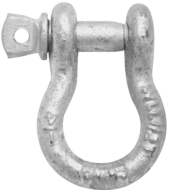 Galvanized Steel Anchor Shackle with Pin, 1/4 Inch Size
