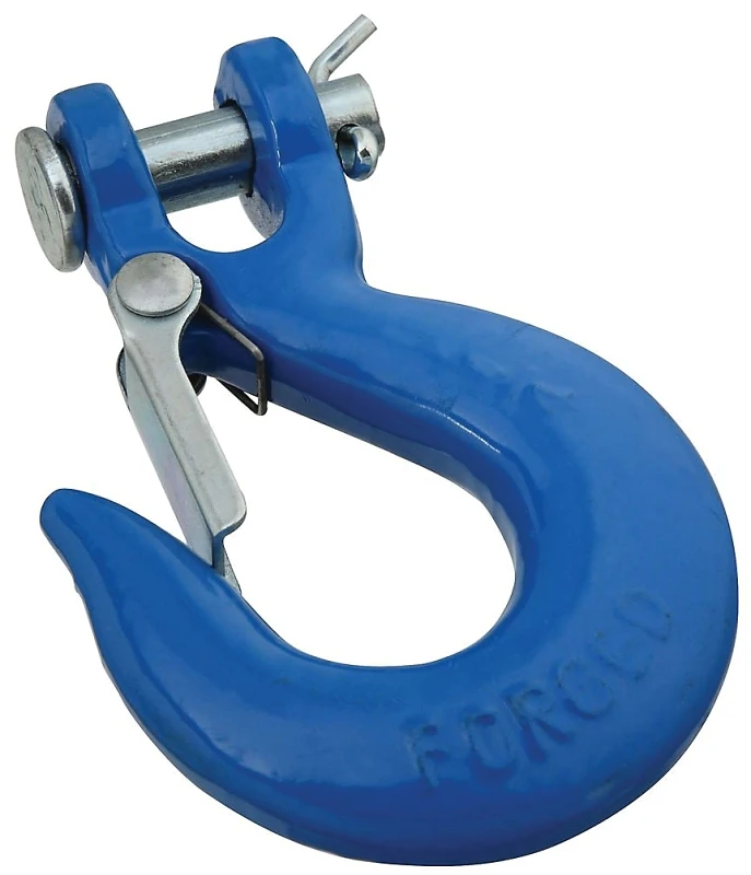 Blue Clevis Slip Hook with Latch, 1/4 Inch