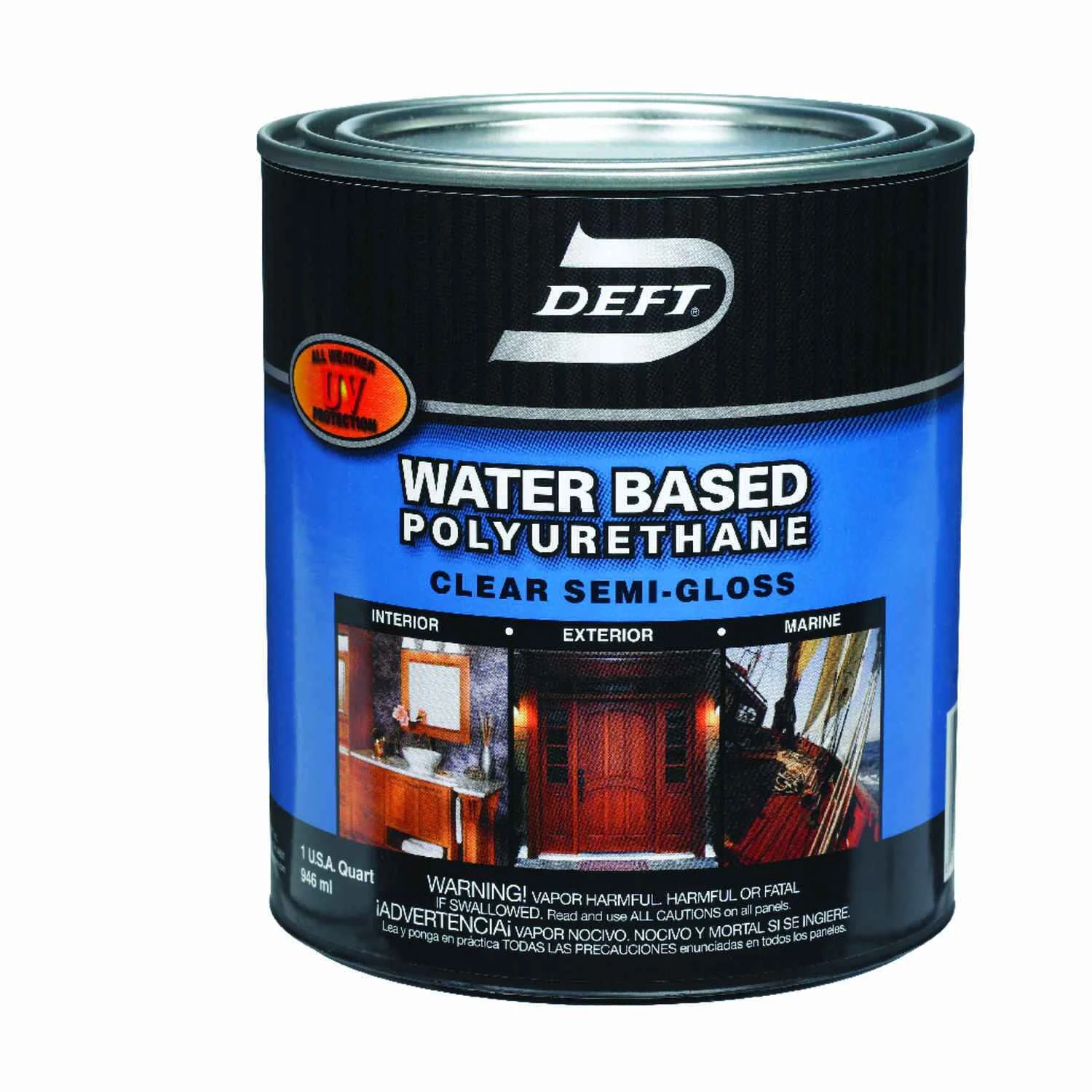 Water Based Polyurethane Semi-gloss Clear Wood Finish 1 Quart Dft258/04