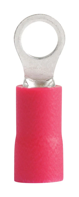 Gardner Bender 22 to 18 AWG #4 to #6 Stud Size Red Vinyl-Insulated Barrel Ring Terminal (10-Pack)