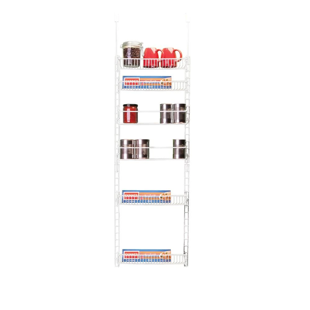 6-Shelf Over-The-Door Organizer, White Steel, 54.5 x 17.5 x 5 In.
