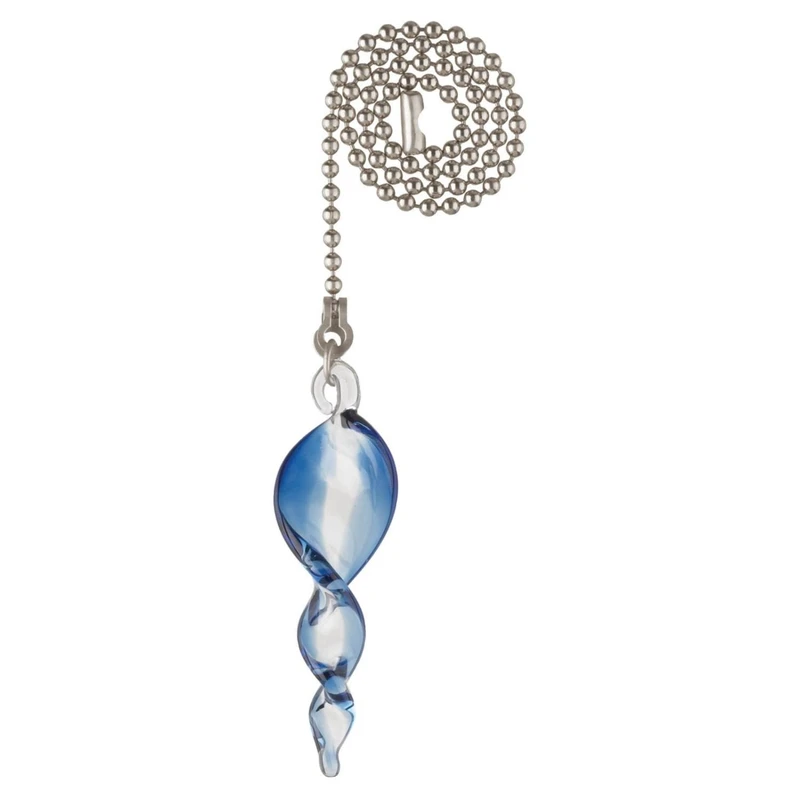 15-1/2 in. Twist Glass and Nickel Accents Pull Chain