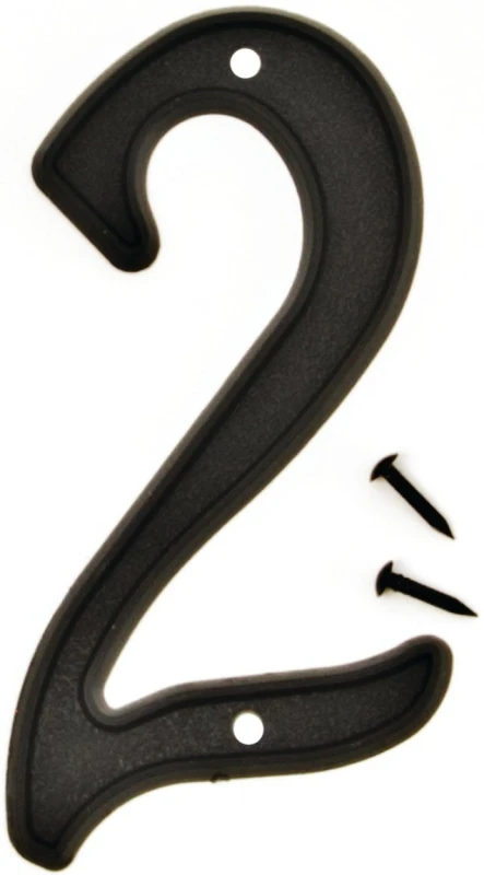 4 In. Black Plastic House Number Two Pn-29/2
