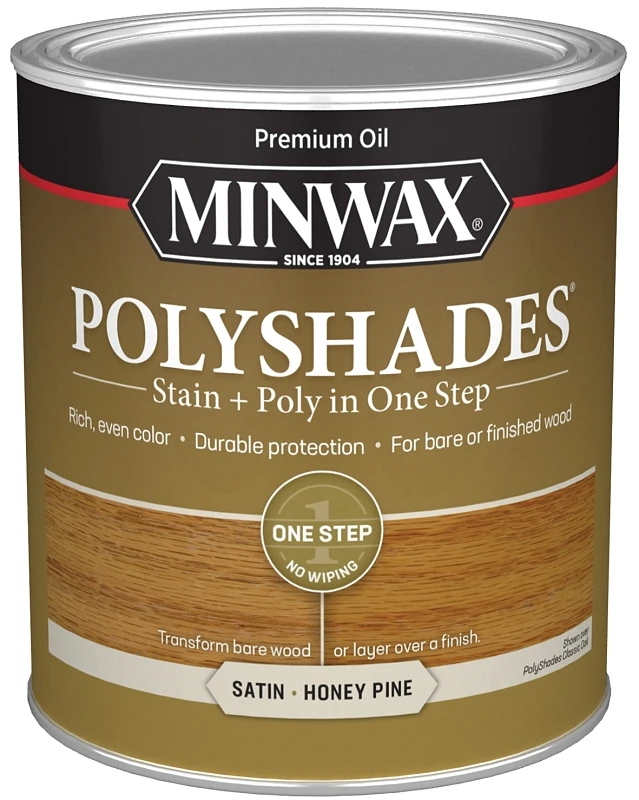 Polyshades 1 Quart Satin Stain & Finish Polyurethane, Honey Pine Color
