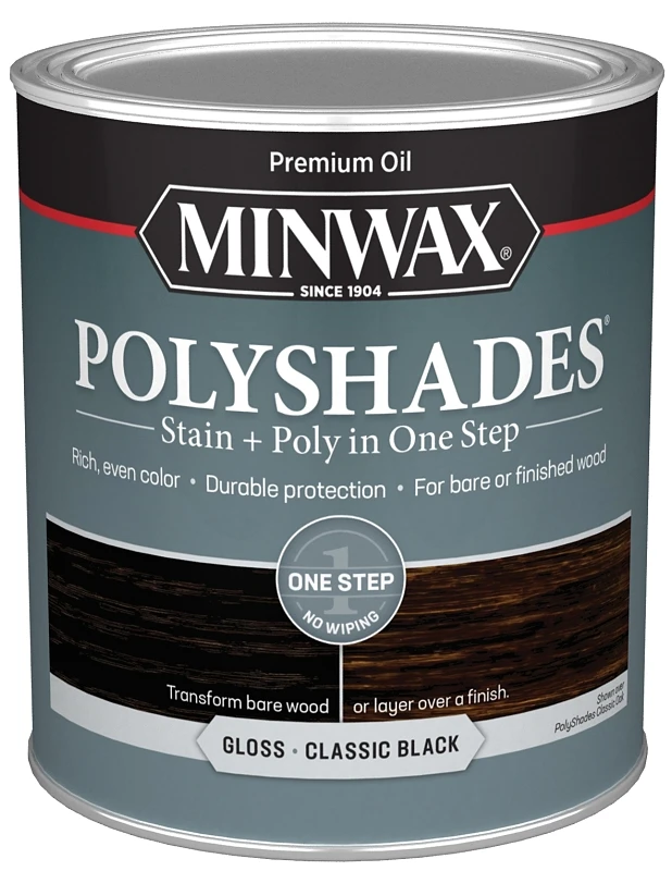Polyshades 614950444 Classic Black Oil-based Stain And Polyurethane, 1 Quart