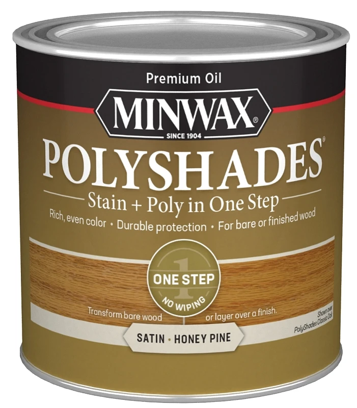 Polyshades 1/2 Pt. Satin Stain & Finish Polyurethane, Honey Pine