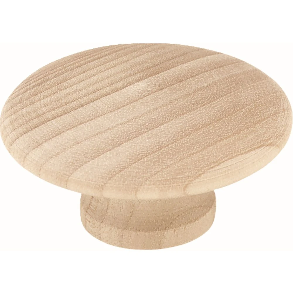 Wood Cabinet Knob, 2-In. Round