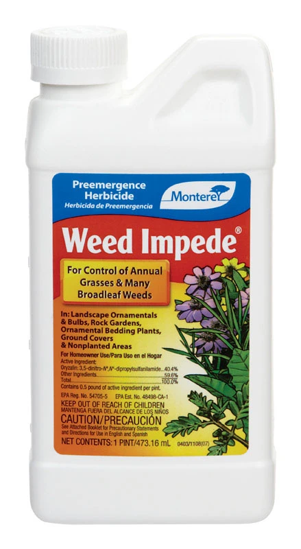 Monterey Weed Impede Pre-emergence Herbicide, 1 Pint For Lawn & Garden Care