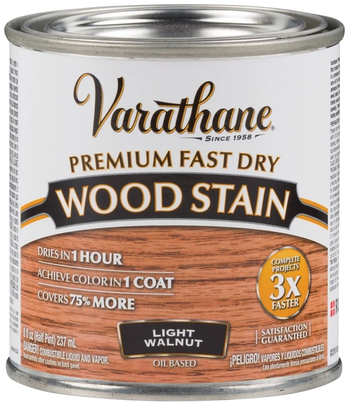 Fast Dry Light Walnut Urethane Modified Alkyd Interior Wood Stain, 1/2 Pint