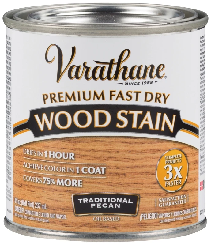 Fast Dry Traditional Pecan Oil-based Interior Wood Stain, 1/2 Pint