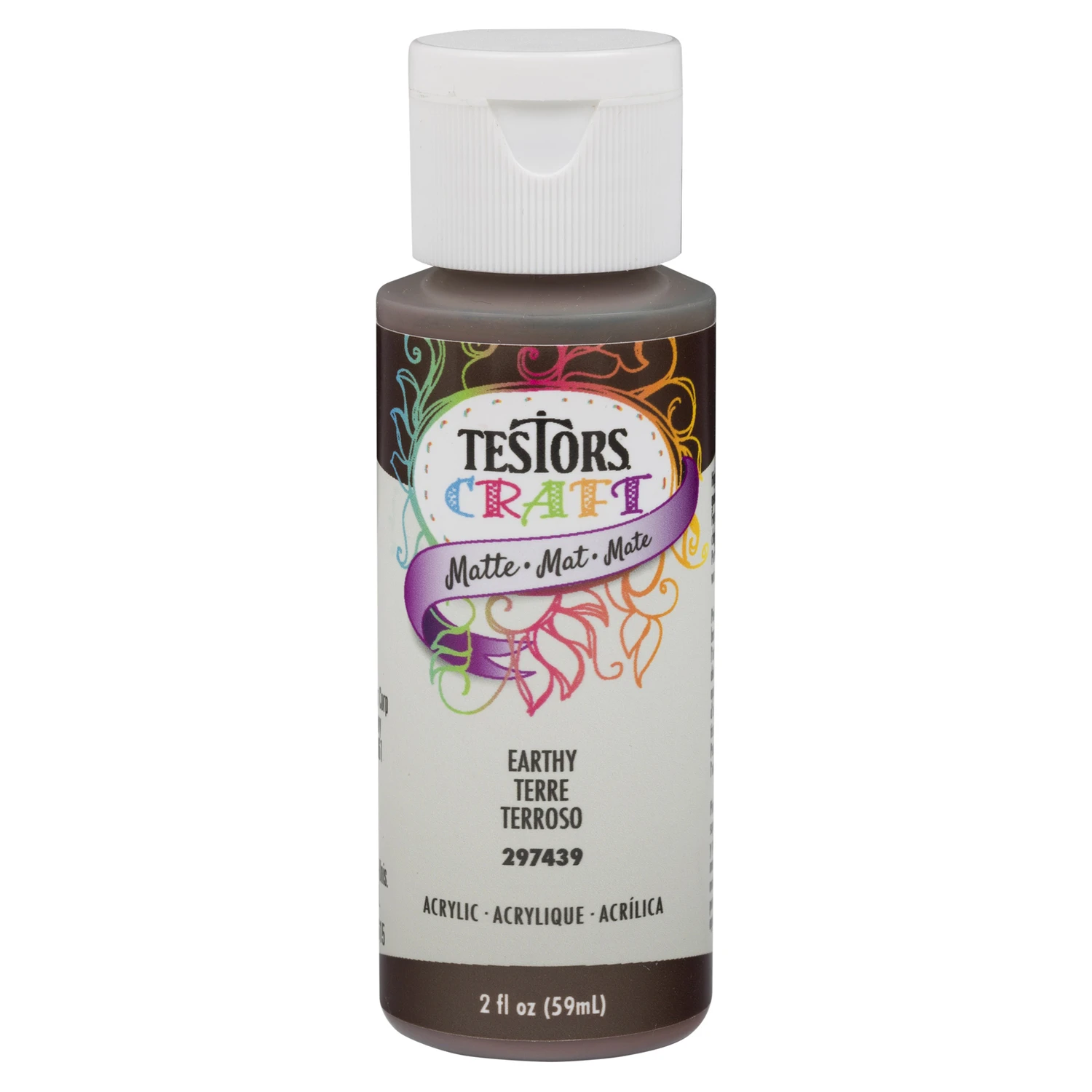 2 Oz. Acrylic Matte Craft Paint In Earthy Color For Versatile Crafting