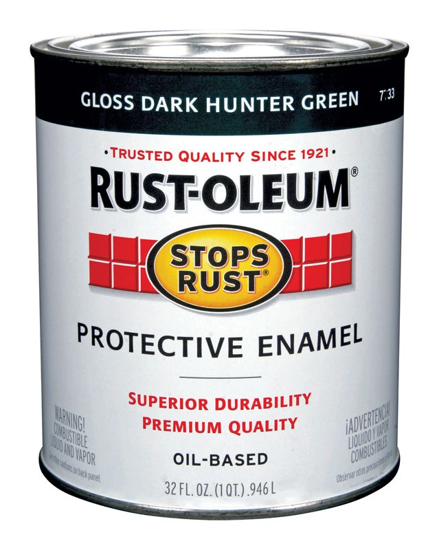 Stops Rust 7733502 Protective Enamel, Gloss Dark Hunter Green, 1 Quart