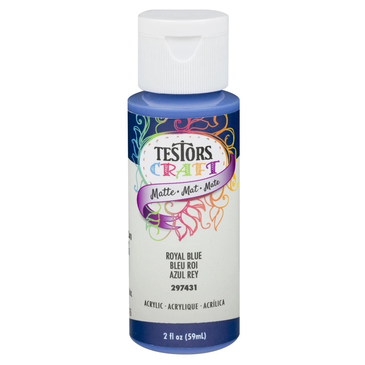 Acrylic Craft Paint in Royal Blue Color, 2 Ounce Bottle
