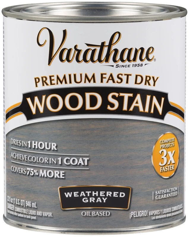 Fast Dry Weathered Gray Urethane Modified Alkyd Interior Wood Stain, 1 Quart