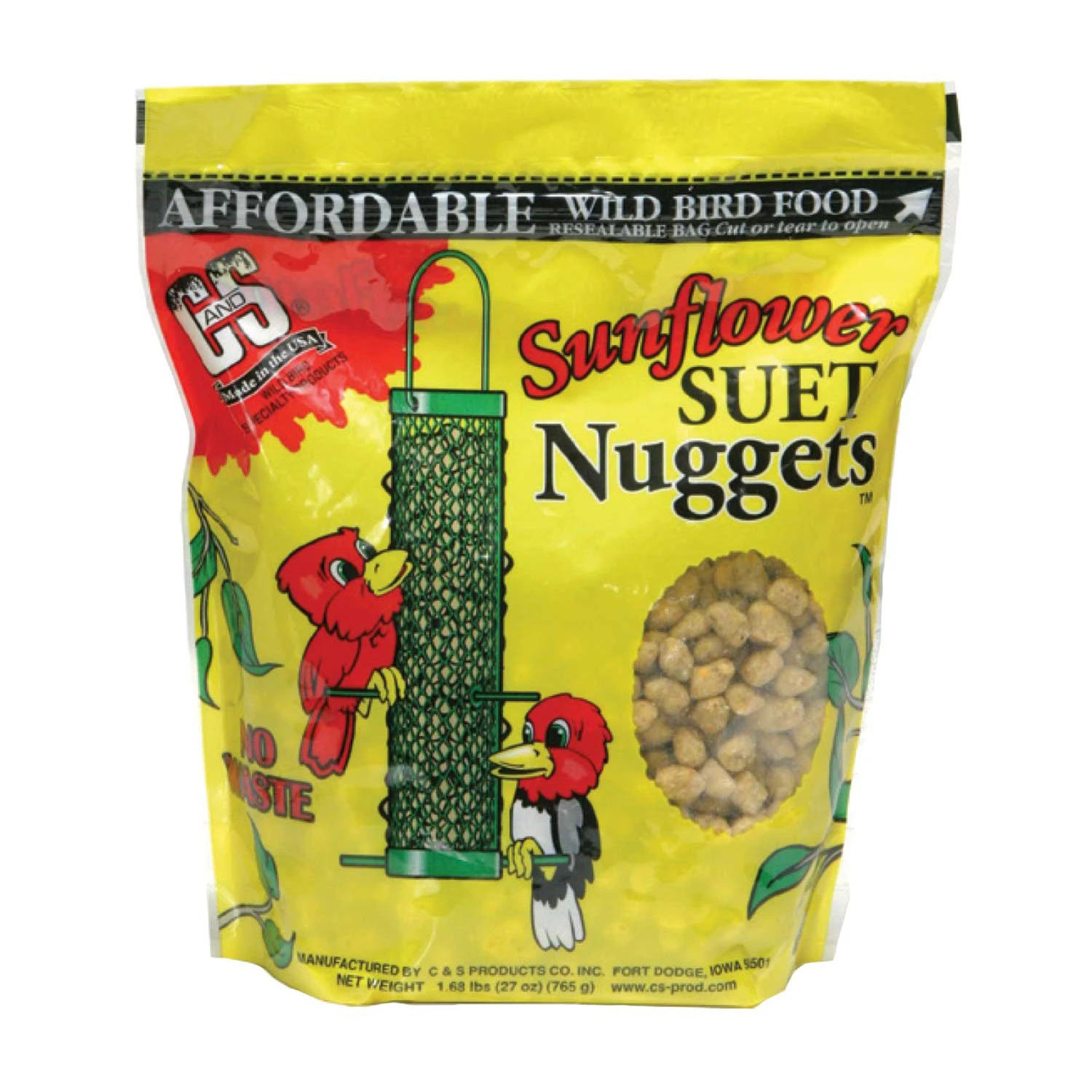 Wild Bird Food Sunflower Suet Nuggets 27 Ounce Bag High Energy Feed