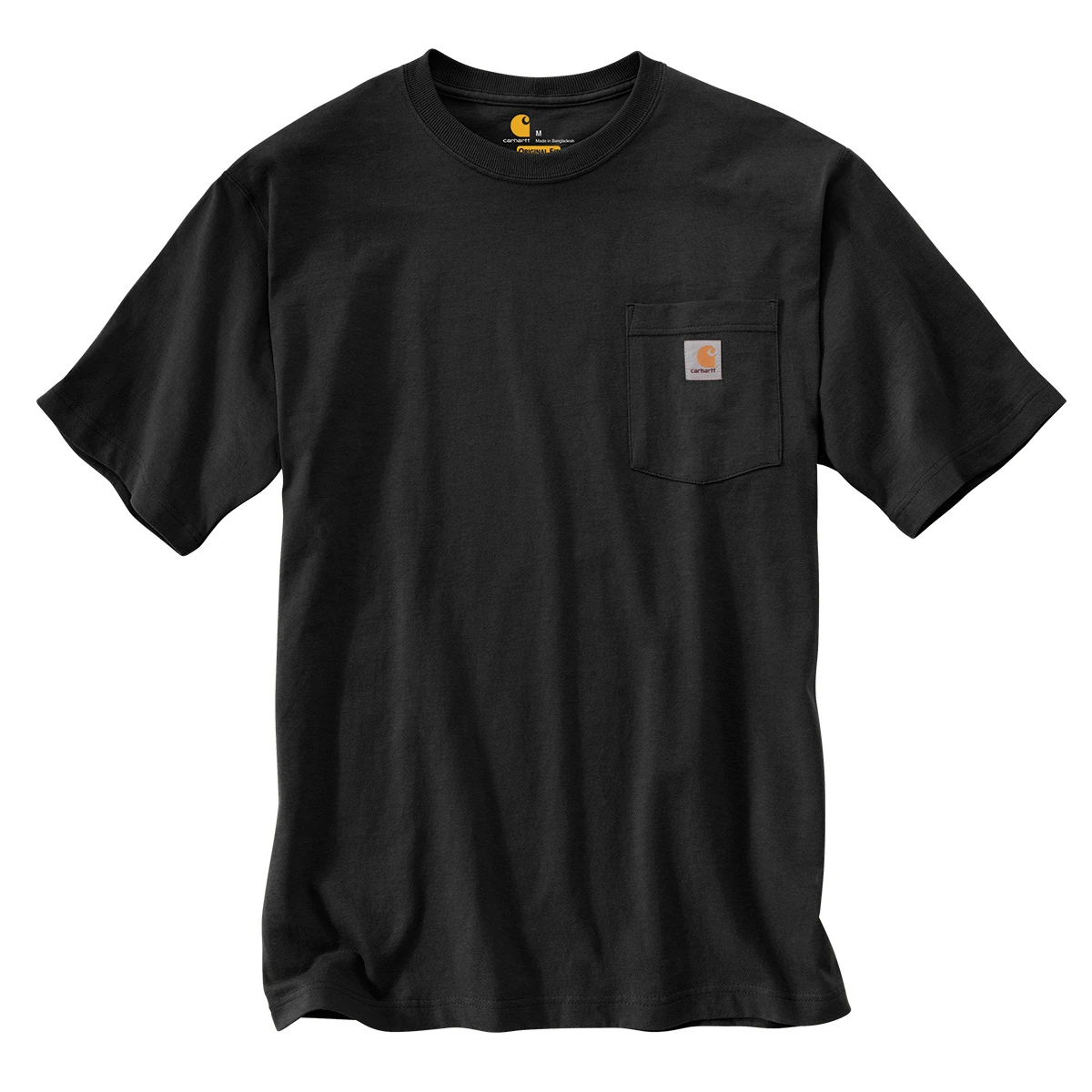 Men's Loose Fit Heavyweight Short-sleeve Pocket Henley T-shirt, Black, Xl