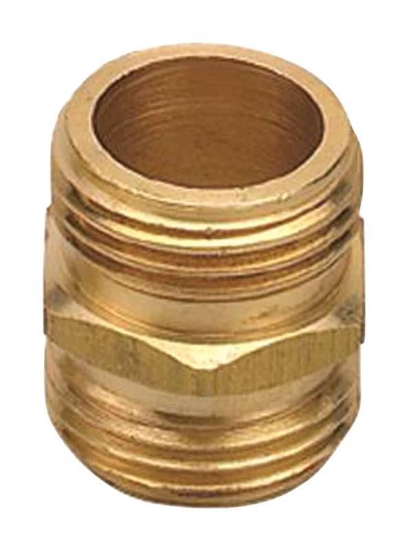 3/4 In. Brass Hose Nipple - Durable Water & Garden Hose Connector