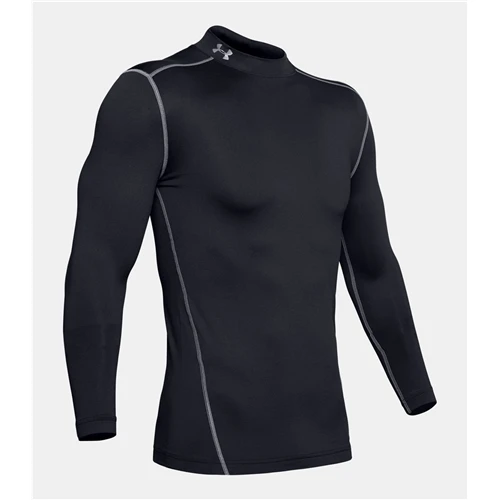 Men's Coldgear Armour Compression Mock Neck Top - Small - Black/steel