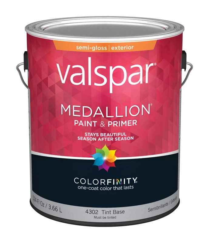Medallion 100% Acrylic Semi-gloss Exterior House Paint, White, 1 Gallon