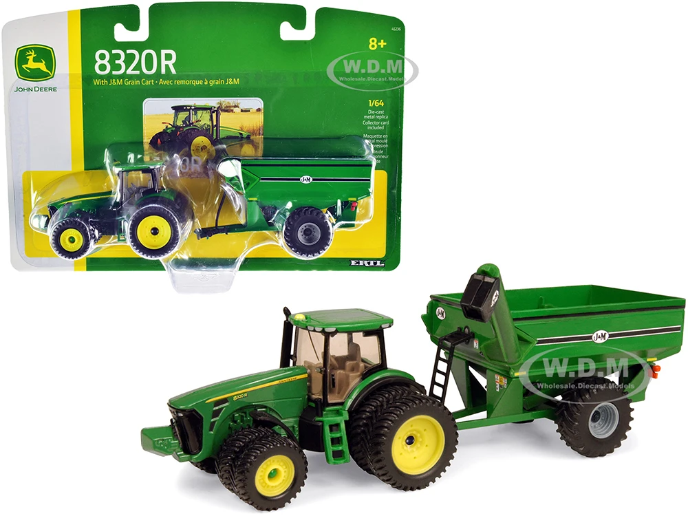 1/64 Scale John Deere 8320r Tractor With J And M Grain Cart Model 45236
