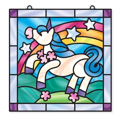 Stained Glass Craft Kit - Unicorn, 10.75" X 8.1" X 0.7", Model 9299