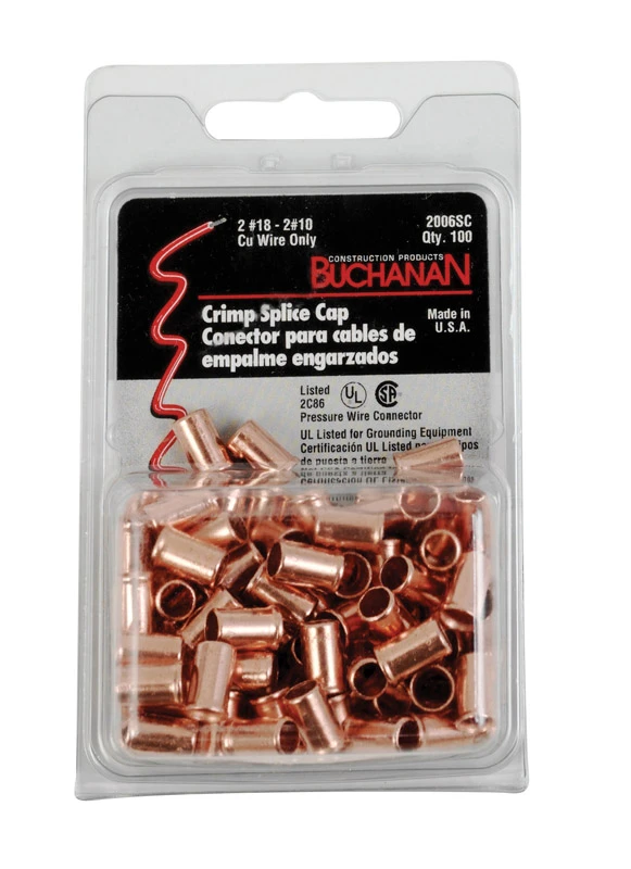 Buchanan 18-10 AWG Insulated Splice Caps Copper 100 pk