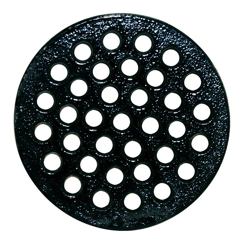 6-1/2 Inch Epoxy Coated Black Round Cast Iron Floor Drain Strainer