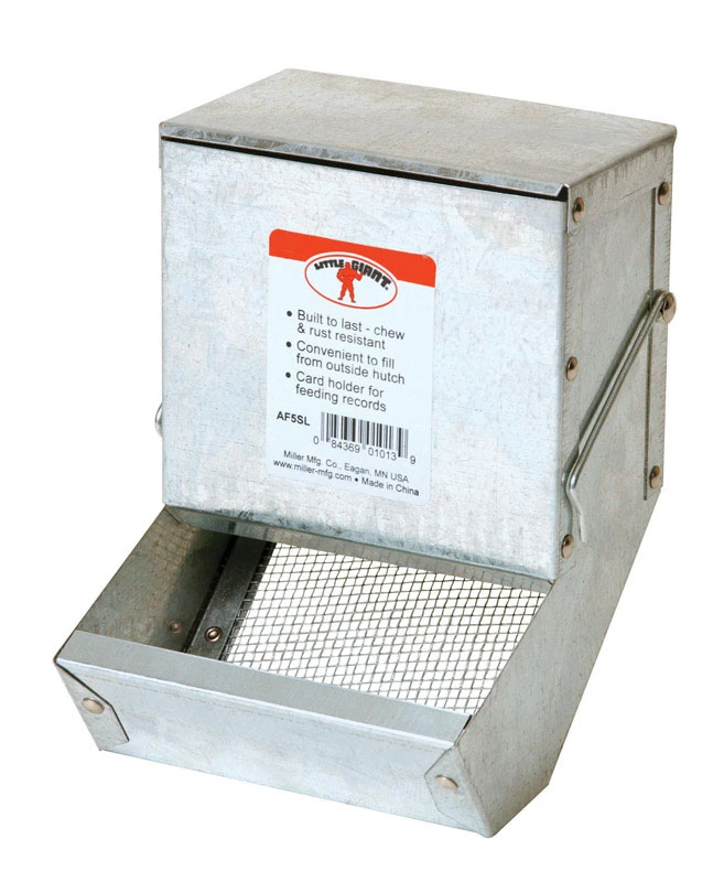Galvanized Steel Rabbit Feeder 7 In. H X 5 In. W X 5 In. D