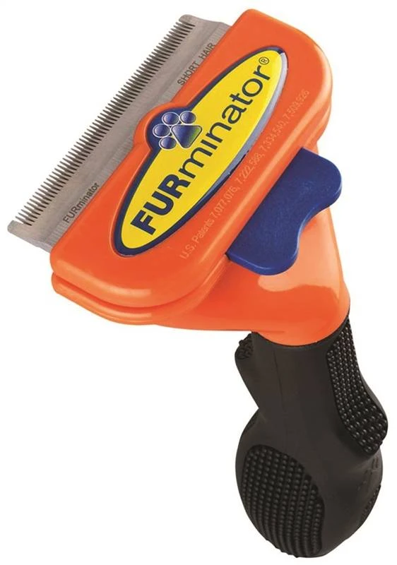 Short Hair Deshedding Tool For Medium Dogs, Ergonomic Handle, 2.65" Blade