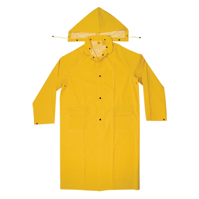 Climate Gear R105x Heavyweight Pvc Trench Coat With Detachable Hood, Xl