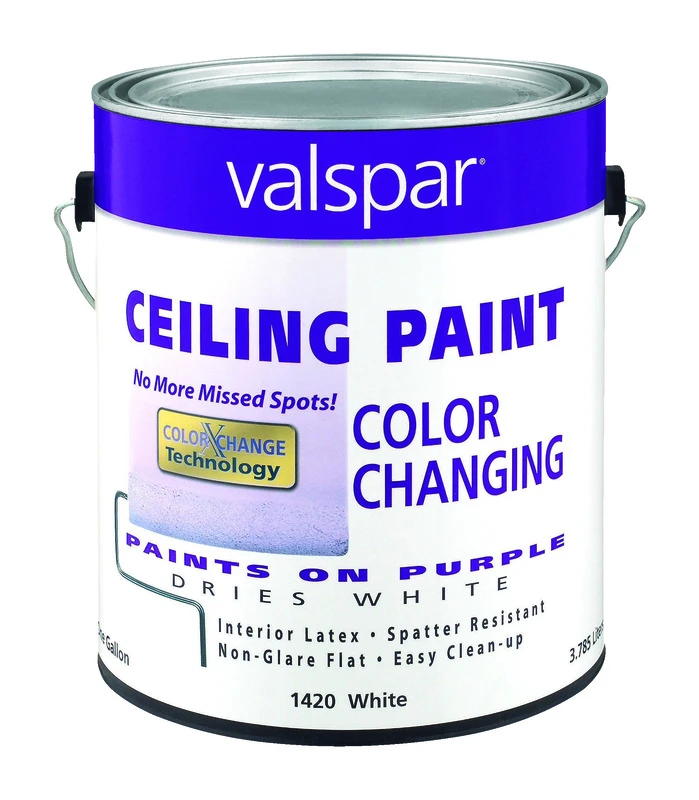 Valspar Color Changing Latex Flat Ceiling Paint, White, 1 Gal.