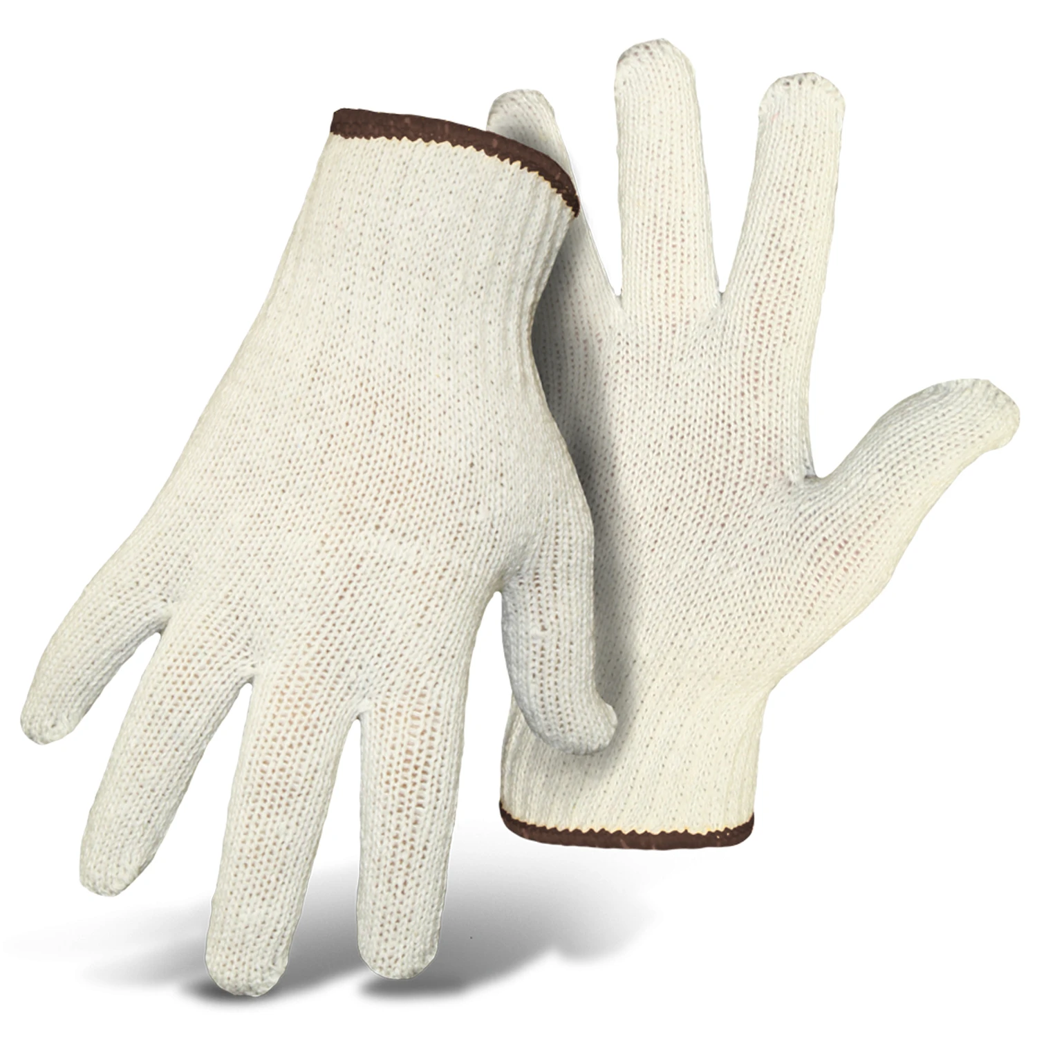 300w Men's Large String Knit Gloves, Cotton/poly, White, Reversible