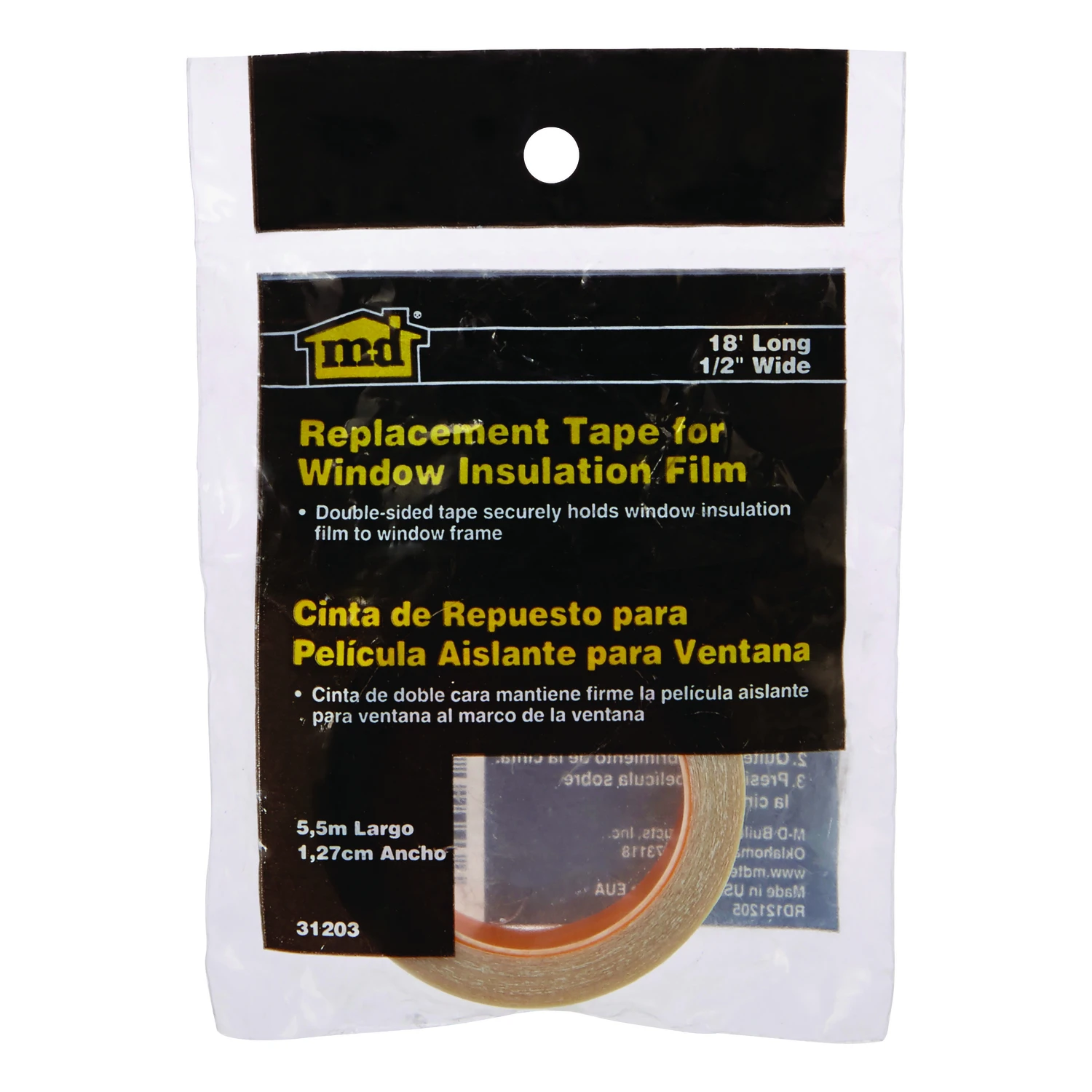Clear Indoor/outdoor Replacement Window Tape 1/2 In. W X 18 Ft. L