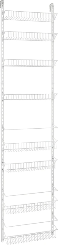 123300 8-tier Adjustable Wall And Door Rack, Metal, White, 18 Inches