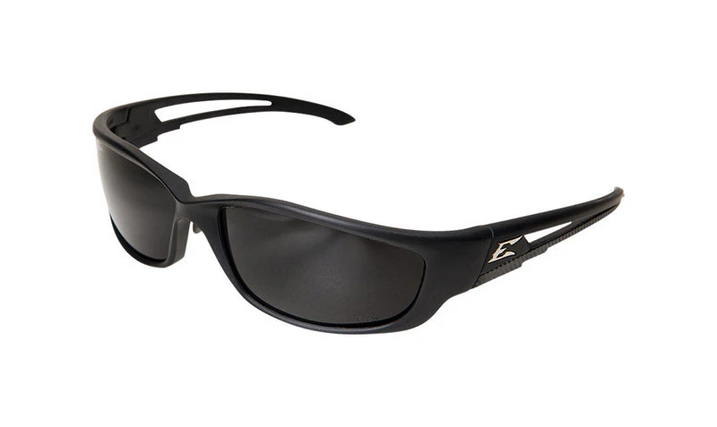 Edge Eyewear Kazbek XL Polarized Safety Glasses Smoke Lens Black Frame 1 pk