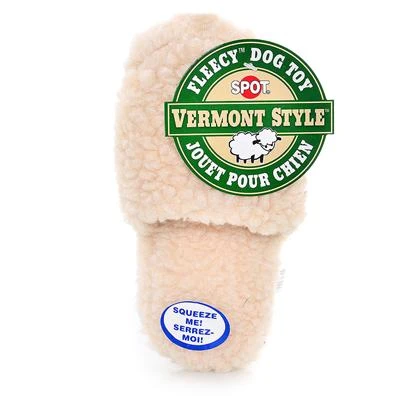 Vermont Fleece Slipper Dog Toy, 8 Inch Model 5022 With Squeaker