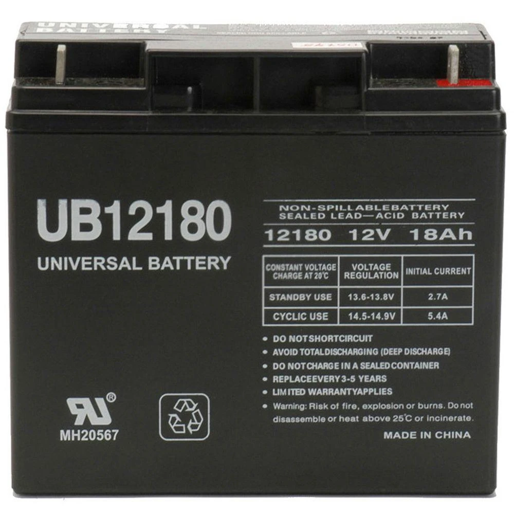 12-volt 18ah T4 Terminal Sealed Lead Acid Agm Battery Ub12180