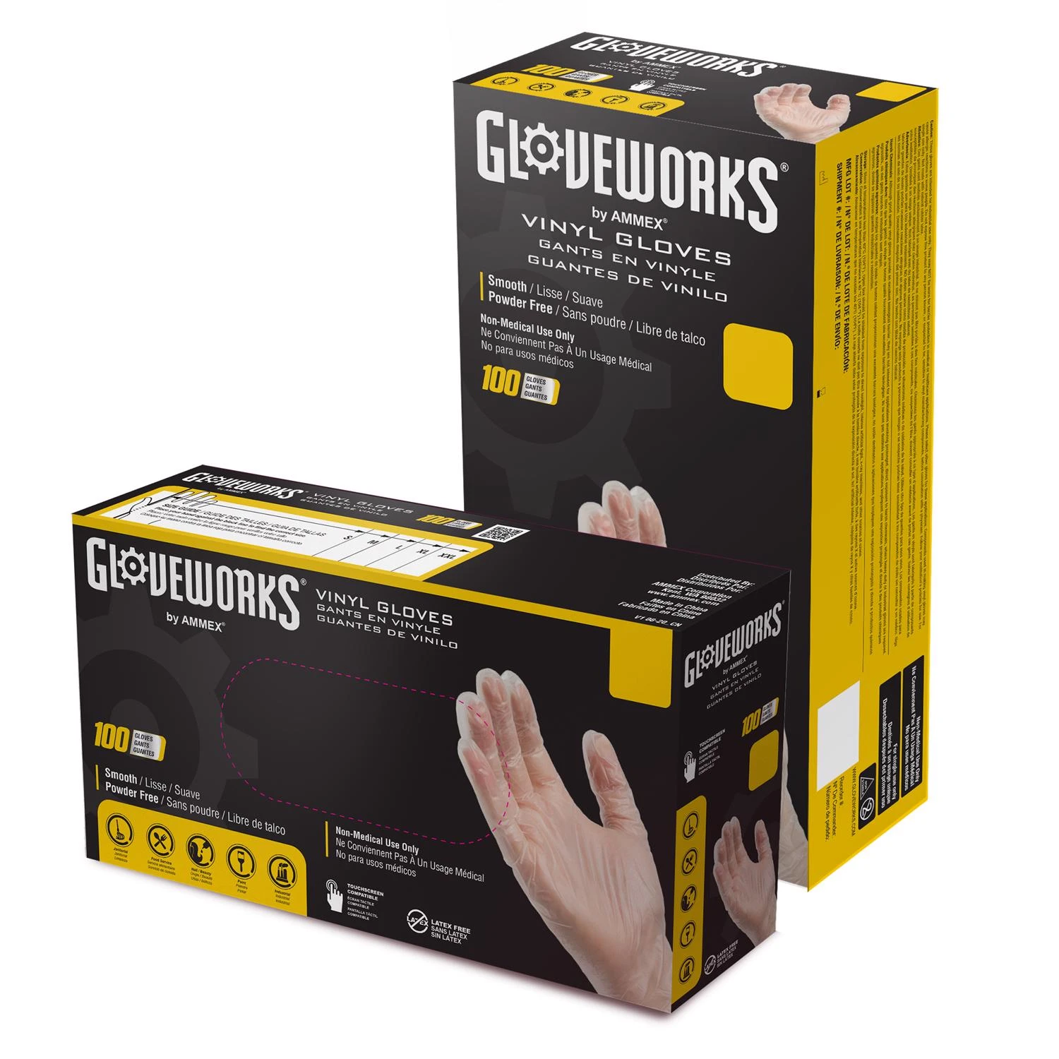 GlovePlus Vinyl Disposable Gloves M Clear 100 pk
