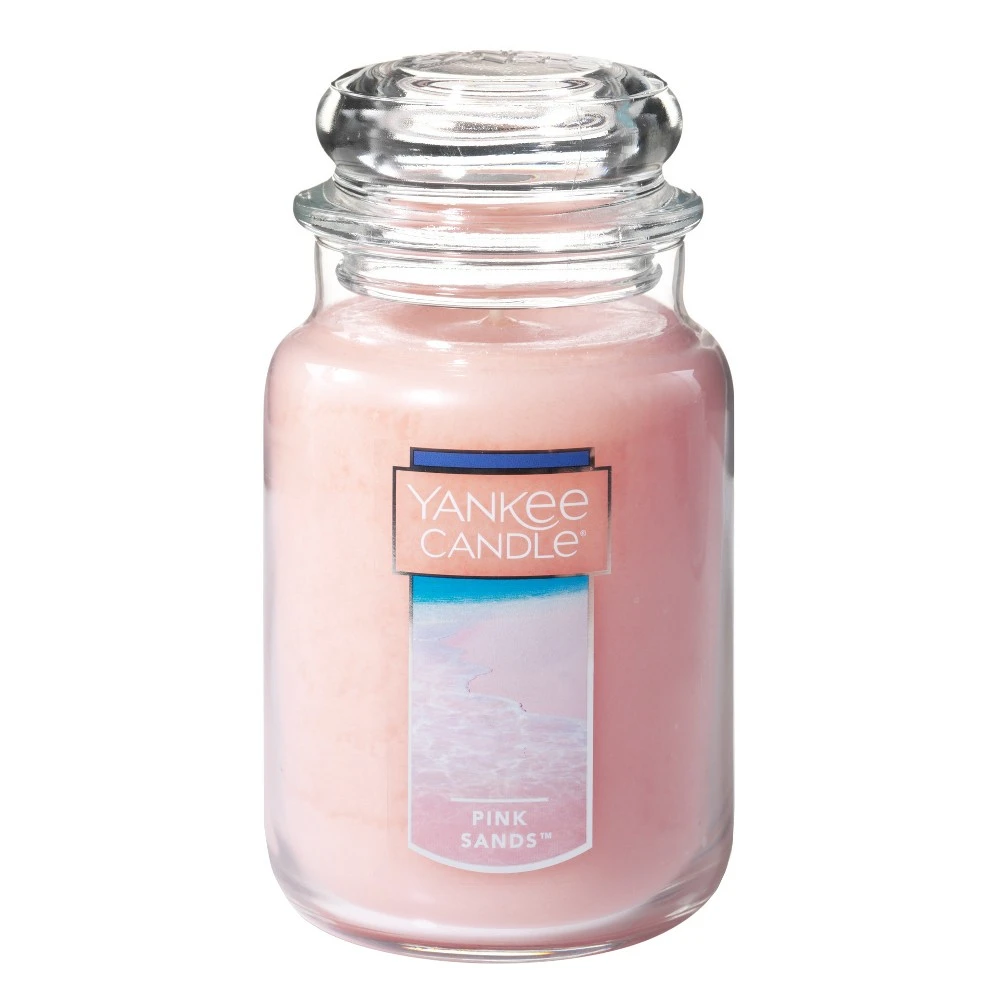 Pink Glass Candle Jar with Single Wick, 22 Ounce Capacity