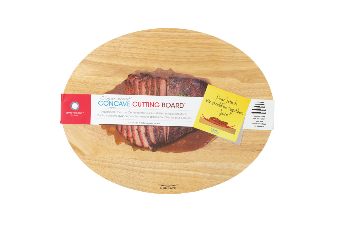 Architec Gripperwood 18 in. L X 14 in. W X 1 in. Rubberwood Concave Carving Board
