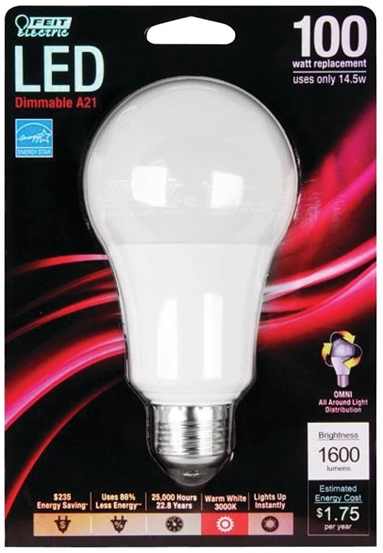 BPOM100-830-LED LED Light Bulb 22 Watt Soft White - pack of 4