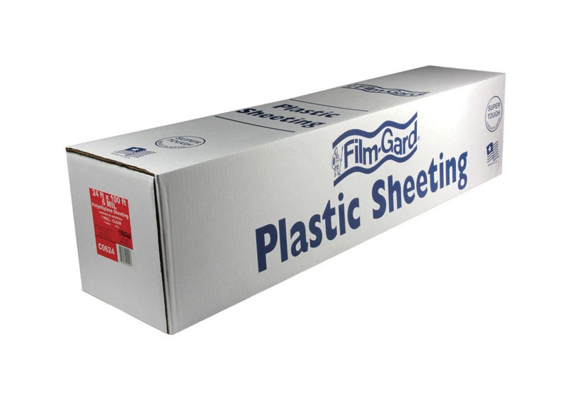 Film-gard 24 Ft. X 100 Ft. Clear 6 Mil Polyethylene Sheeting, 1 Pk, Model 626083