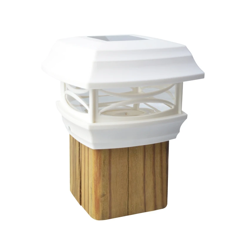 Solar Powered Led Post Cap Light, Model 91254, White Finish, 1 Pk