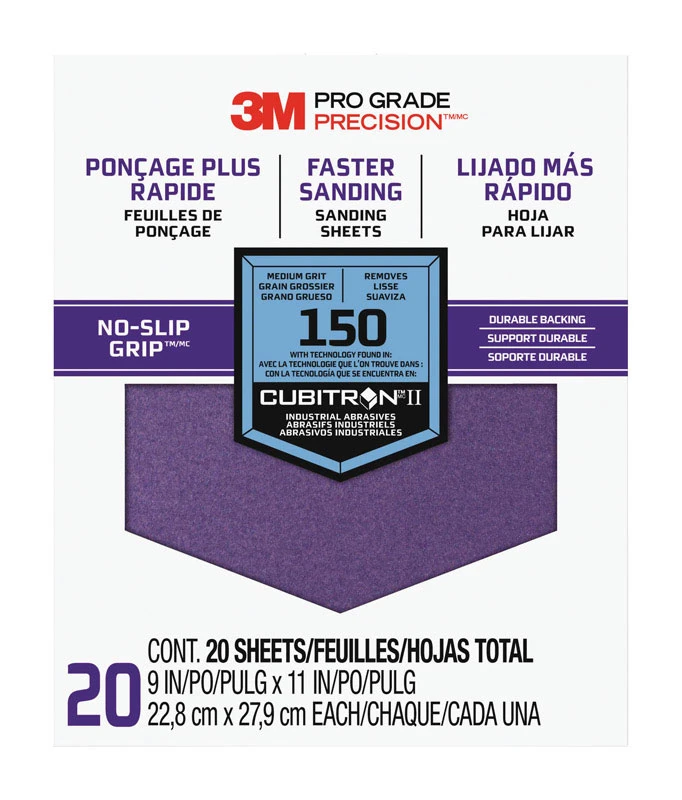 3M SandBlaster 11 in. L x 9 in. W 150 Grit Medium Ceramic Sanding Sheet 20 pk