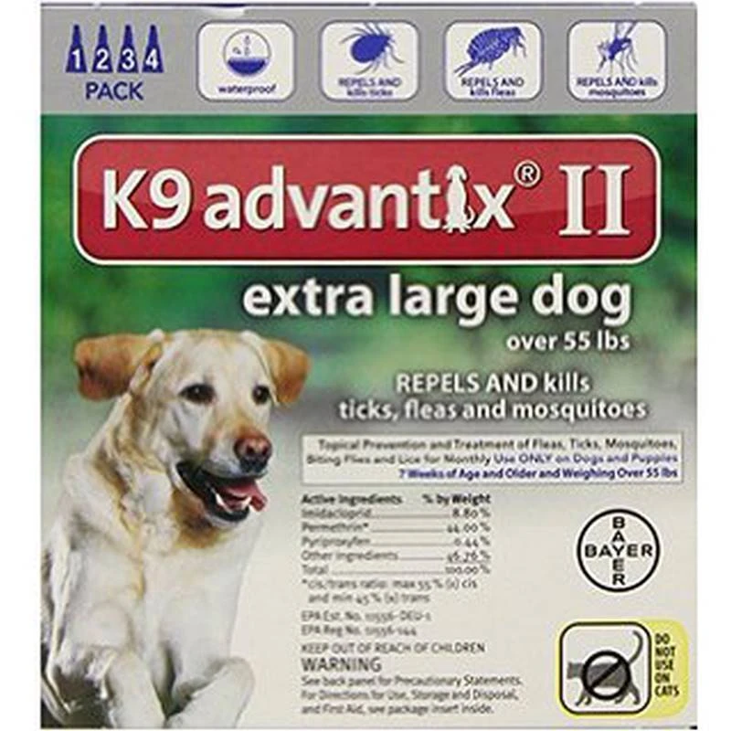 K9 Advantix Ii Flea And Tick Control For Dogs Over 55 Lbs - 4 Month Supply
